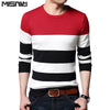 Misniki 2019 Autumn Casual Men's Sweater O Neck Striped Slim Fit Knittwear Mens Sweaters Pullovers Men Pull Homme S-3XL JP52