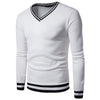 Cysincos Men Sweater 2019 Autumn Winter Casual V-neck Solid Thin Loose Sweater Male Long Sleeve Tracksuit  Knitted Top Plus Size