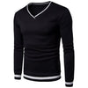 Cysincos Men Sweater 2019 Autumn Winter Casual V-neck Solid Thin Loose Sweater Male Long Sleeve Tracksuit  Knitted Top Plus Size