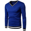 Cysincos Men Sweater 2019 Autumn Winter Casual V-neck Solid Thin Loose Sweater Male Long Sleeve Tracksuit  Knitted Top Plus Size