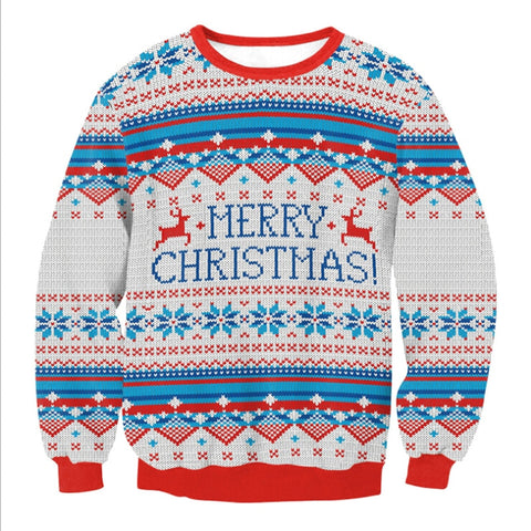 2018 NEW Santa Claus Xmas Patterned Sweater Ugly Christmas Sweaters Tops For Men Women Pullovers Blusas Drop shipping