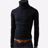 2019 New Autumn Mens Sweaters Casual Male turtleneck Man's Black Solid Knitwear Slim Fit Brand Clothing Sweater